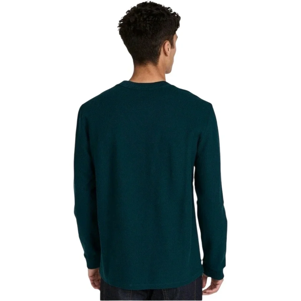 NWT Club Monaco Sweater knit 100%‎ cotton Teal Pique Stripe Crew Neck XXL